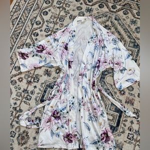 Floral and white robe